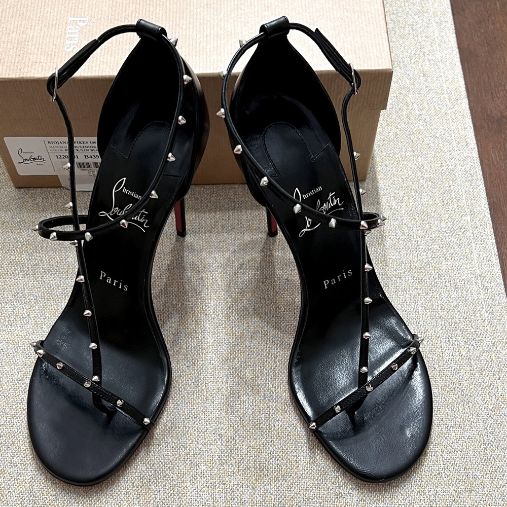 ❤️ Christian Louboutin RIOJANA SPIKES 100 Collector's Item - Picture 7 of 9